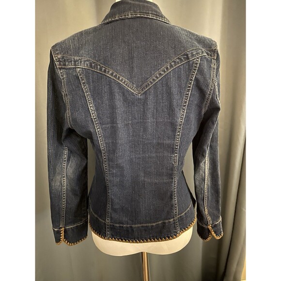 Kikit Jean Vintage denim Jacket With Embroidery Sz M - Picture 4 of 6